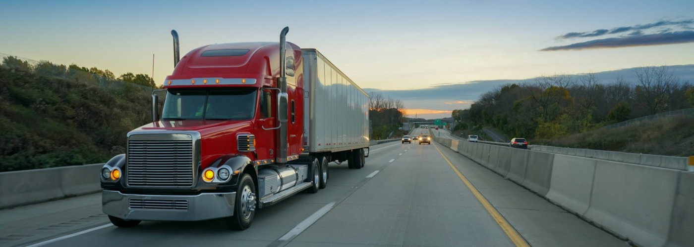 trucks on a highway